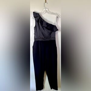 Maggy London One Shoulder Ruffle Jumpsuit